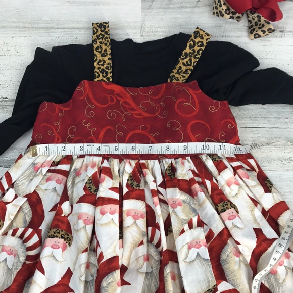 Santa Leopard Holiday dress size 4 / 5 - Picture 8 of 8